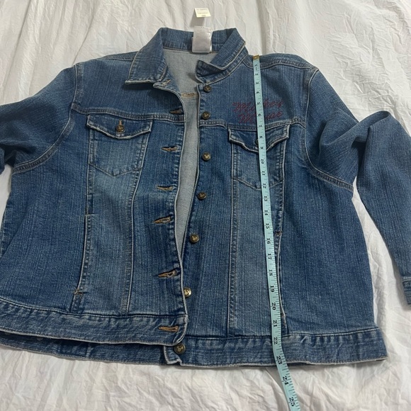 Disney Store Retro Mickey Mouse Painted Back Rhinestone Denim Trucker Ja… - Picture 4 of 15